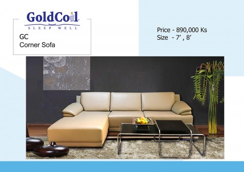 Gold Coil Corner Sofa